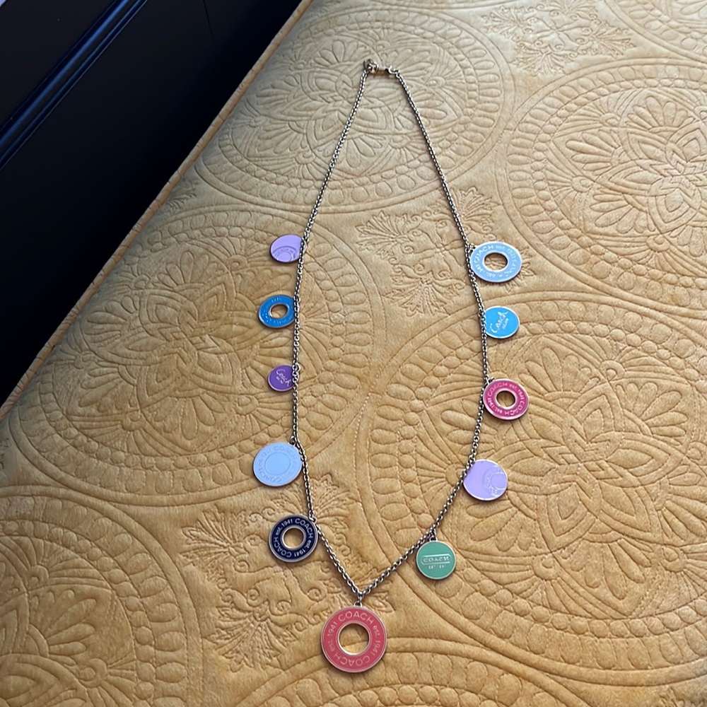 Long colorful COACH necklace